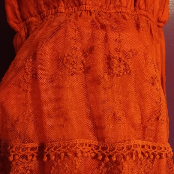 Large Rust Boho Lace Dress - Picture 13 of 15
